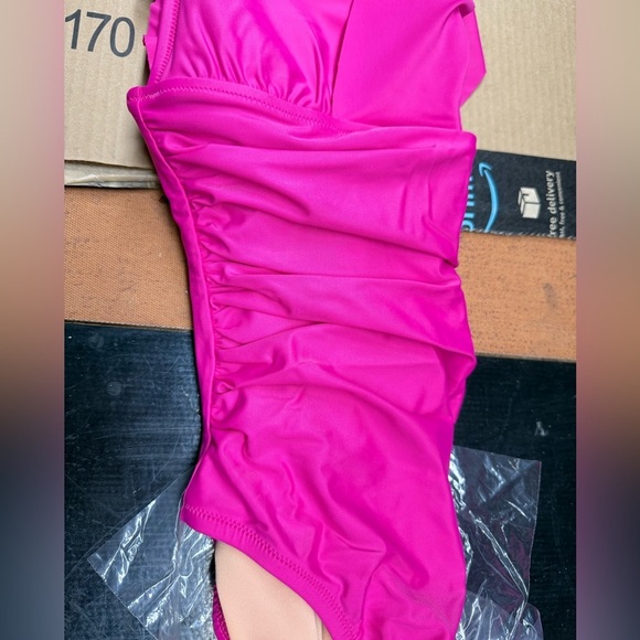 NEW J. Crew Pink Ruched Ruffle one-piece swimsuit - size 12 - Picture 10 of 10